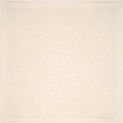 Short Straight Lines, Not Touching, Drawn at Random and Evenly Distributed Over the Area