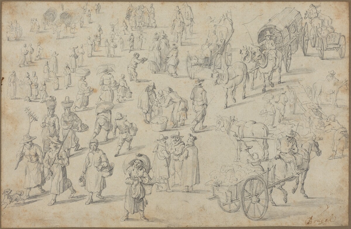 Studies of Market Figures by David Teniers the Younger