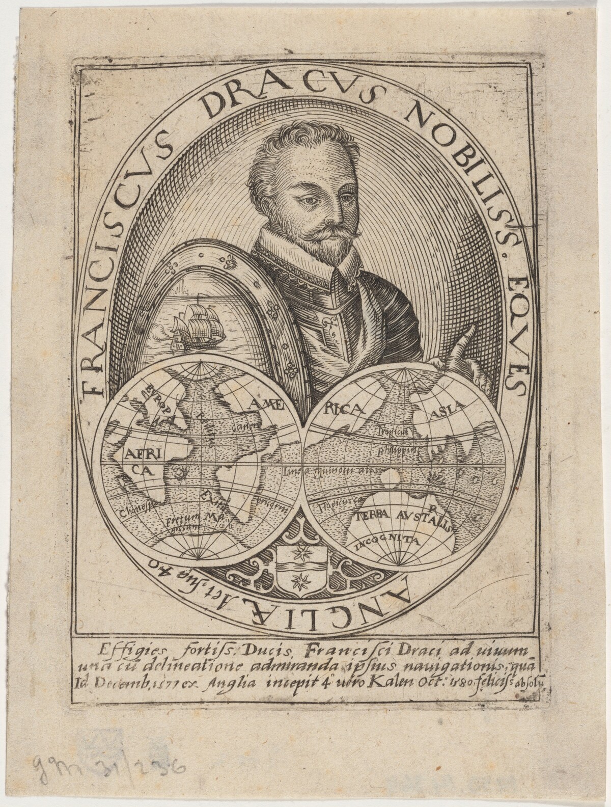 Sir Francis Drake by after Jodocus Hondius I