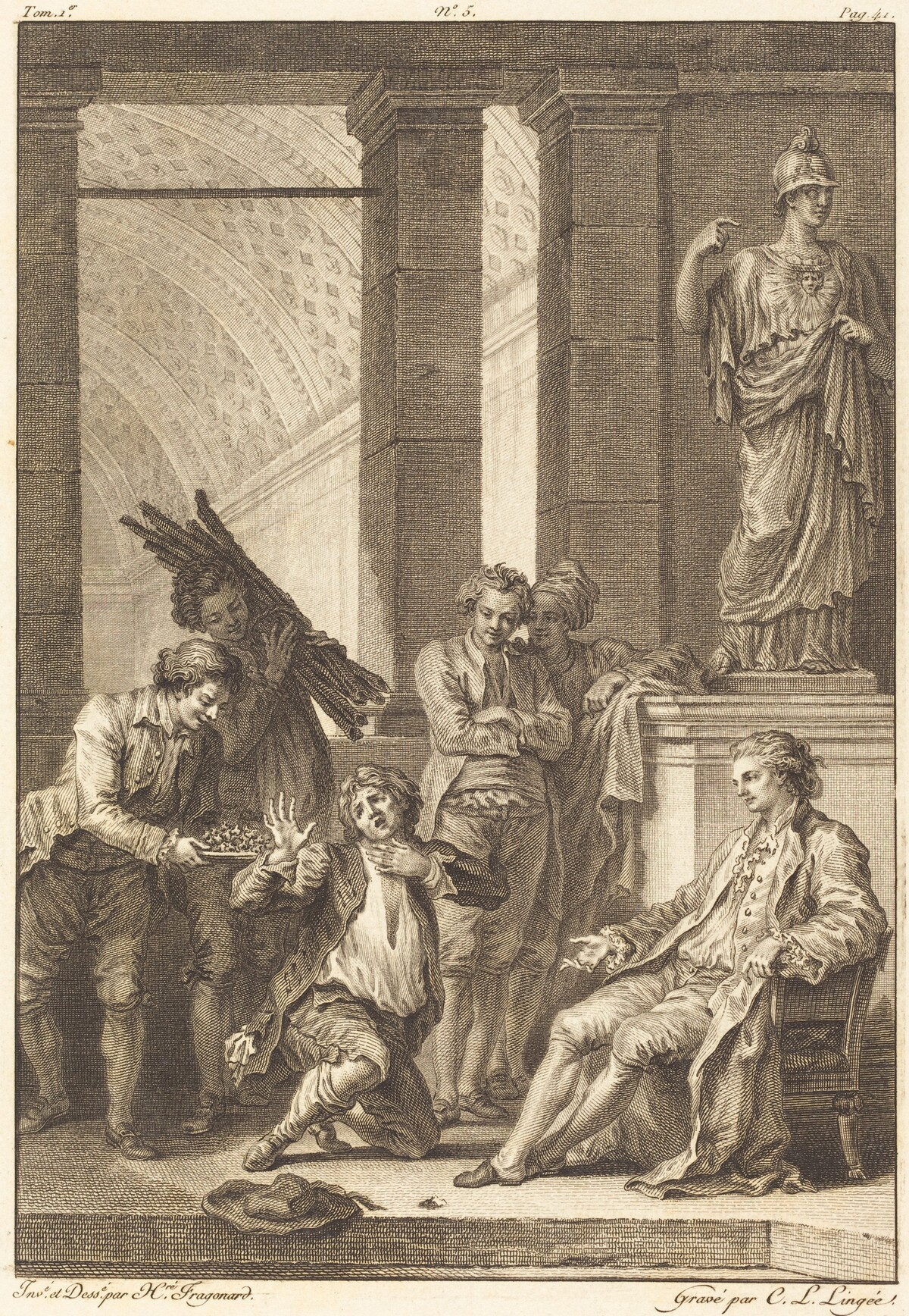Le paysan by Charles Louis Lingée after Jean-Honoré Fragonard