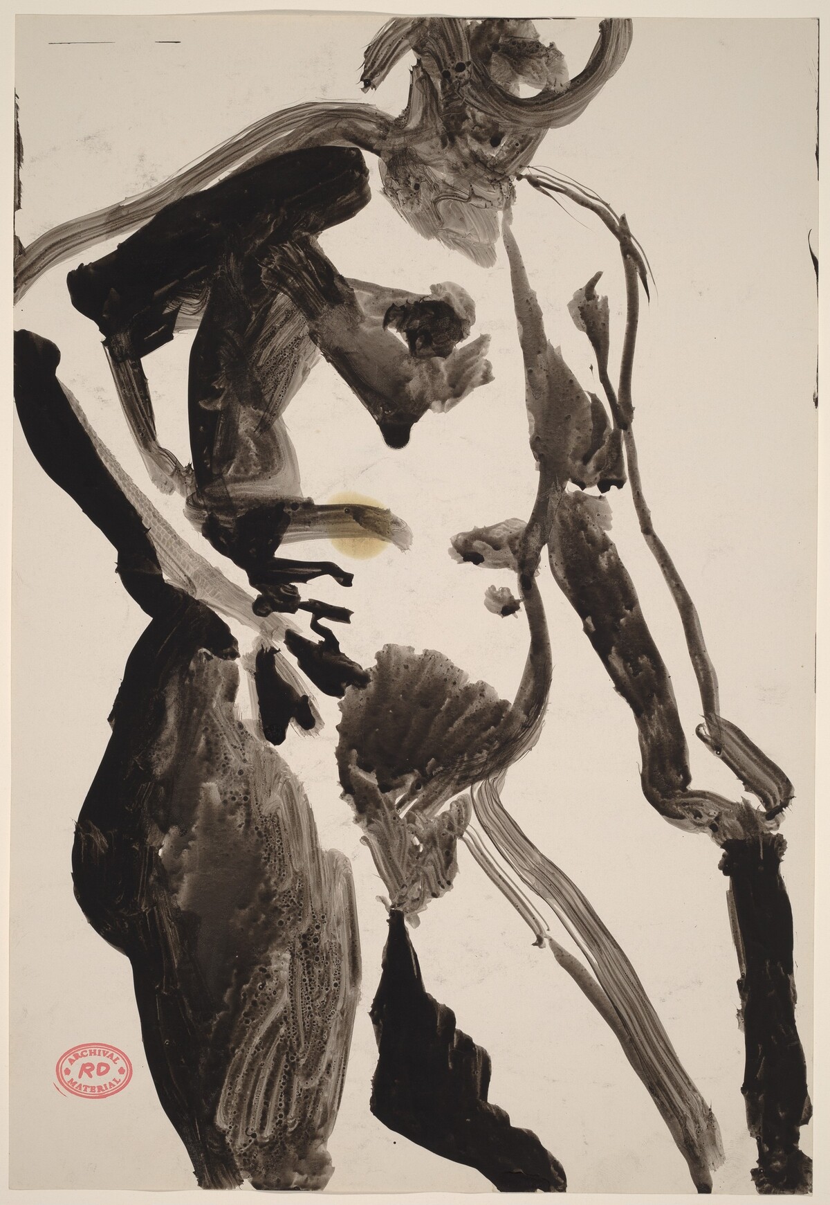 Untitled [female nude leaning on her left arm and holding her right arm akimbo] by Richard Diebenkorn