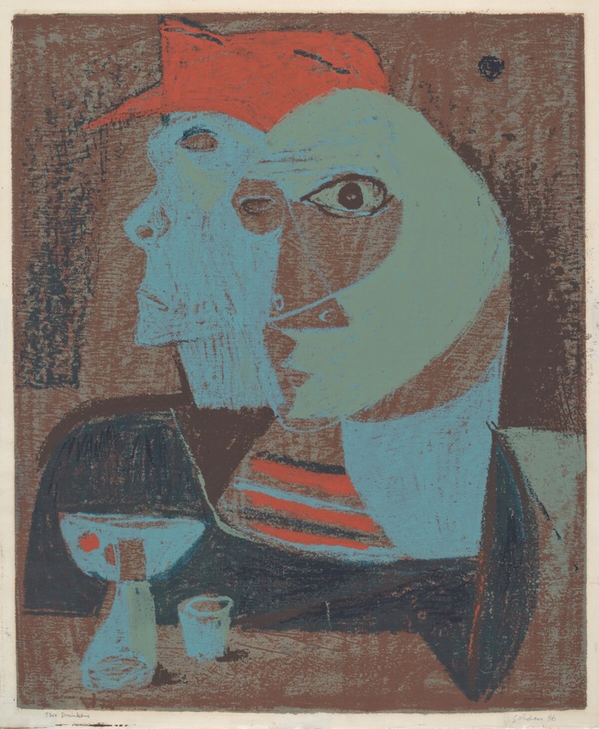 Two Drinkers by Leon Goldin