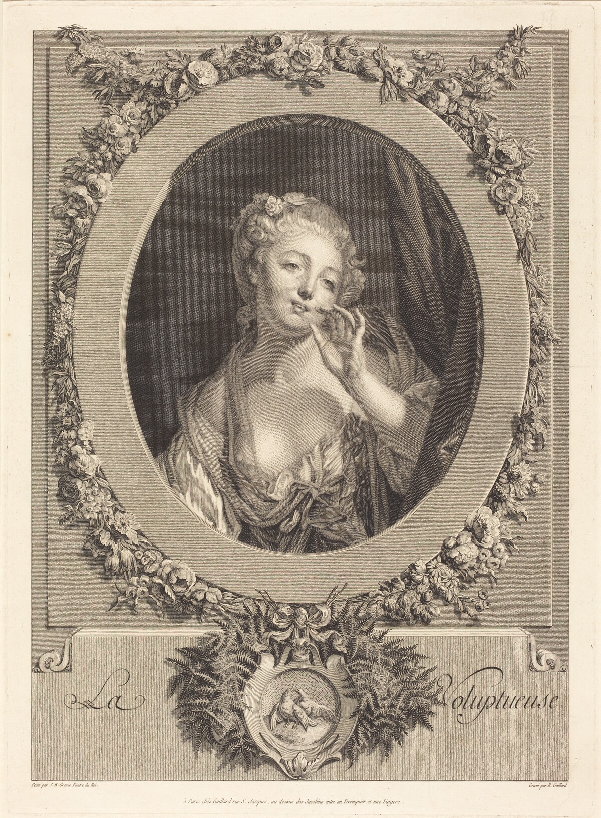 La voluptueuse by René Gaillard after Jean-Baptiste Greuze