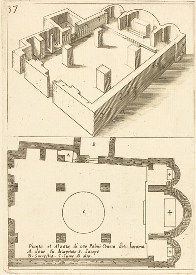 Plan and Elevation of the Church of S. Iacoma