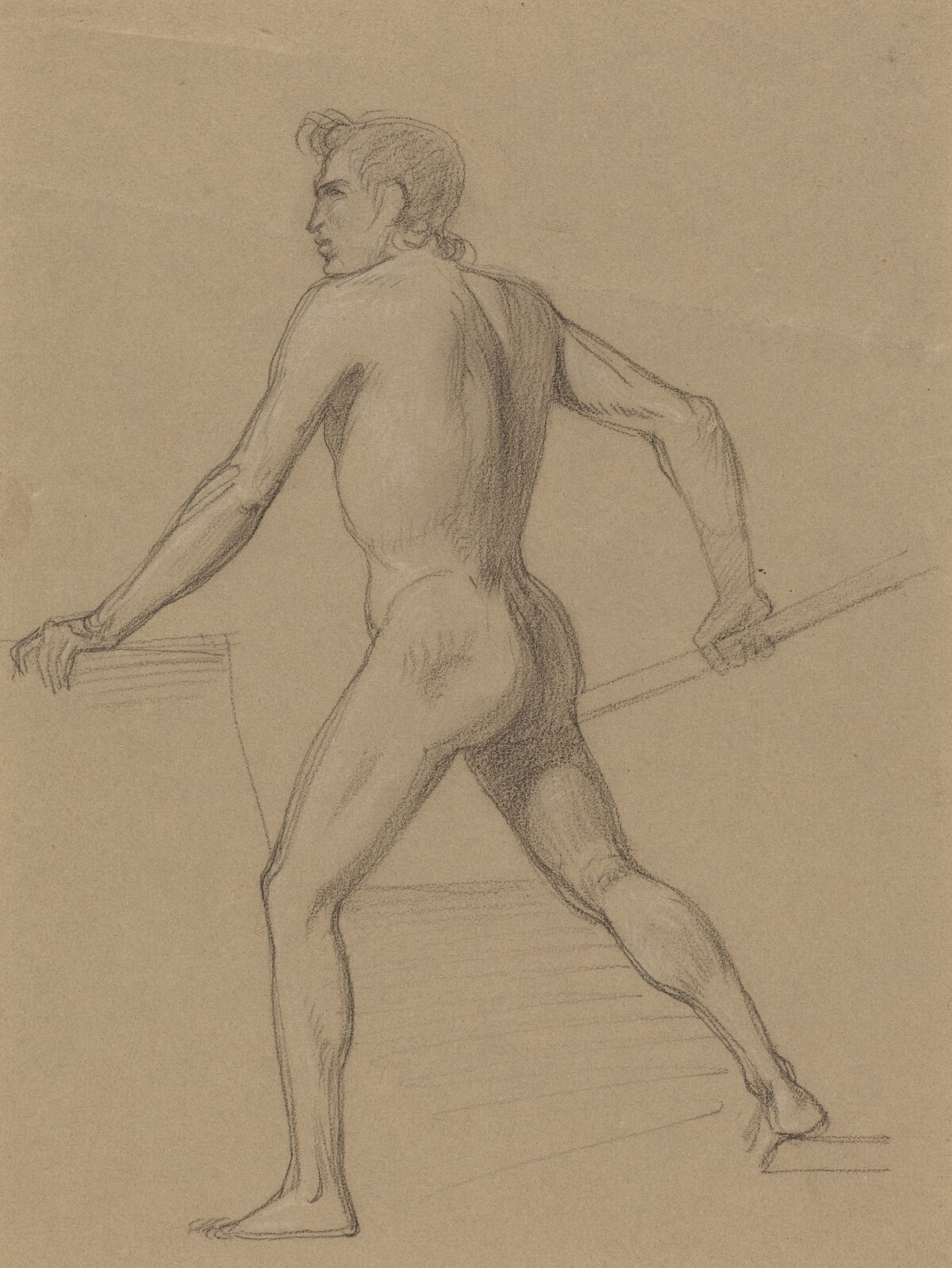 A Male Nude Moving to the Left by Tommaso Minardi