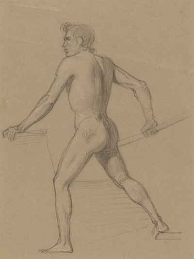 A Male Nude Moving to the Left