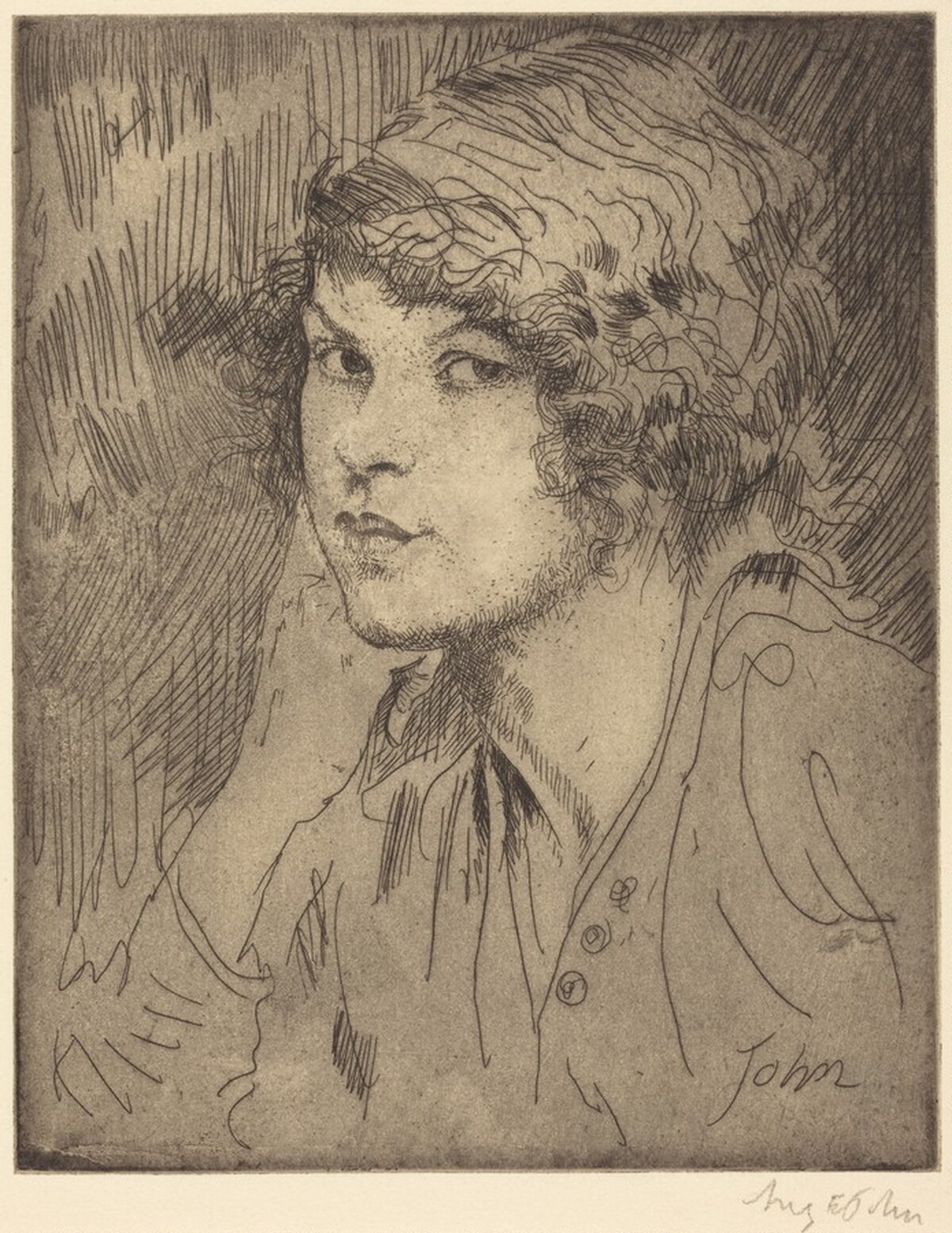A Girl's Head - E by Augustus John