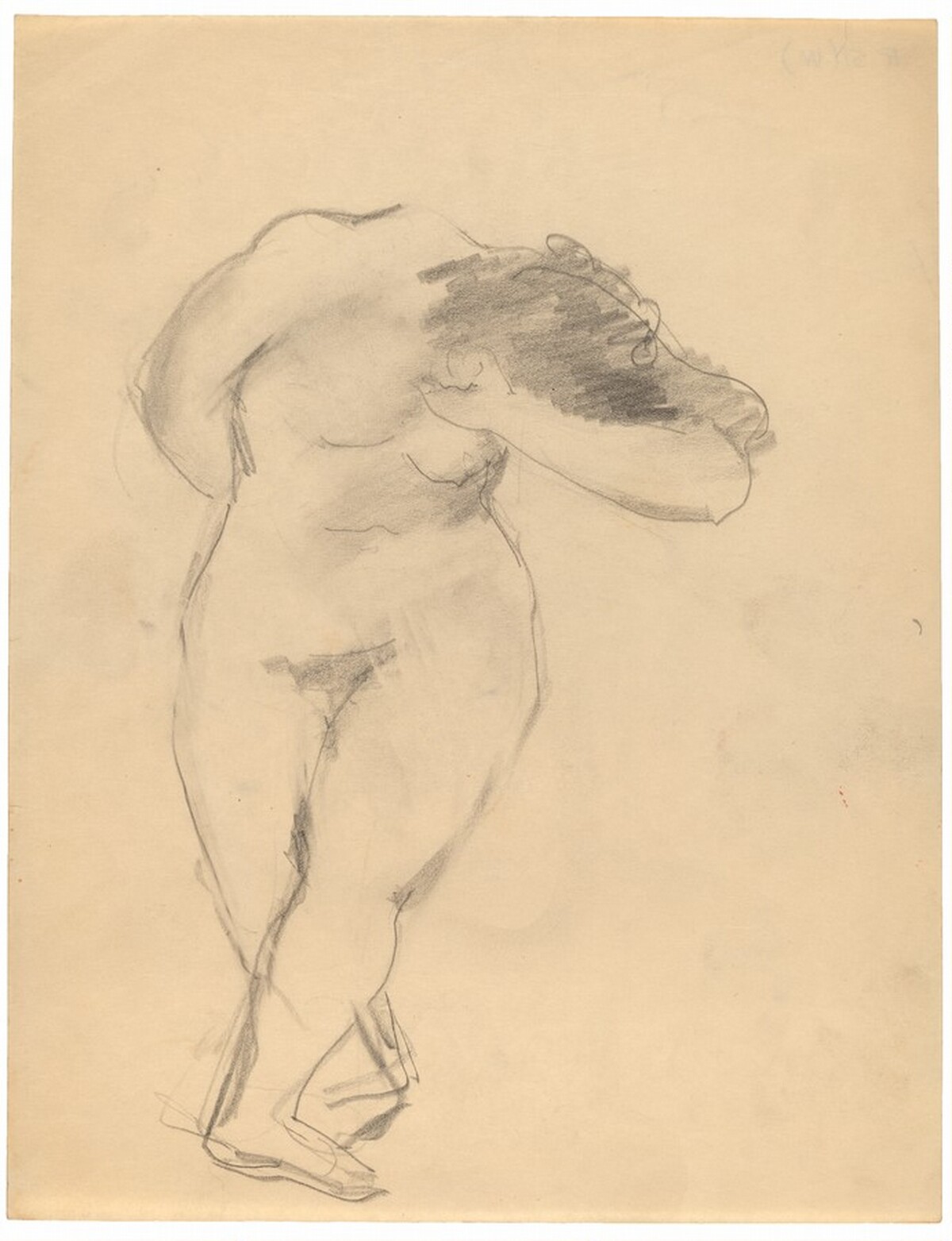 Standing Female Nude Facing Front, Head Lowered, Legs Crossed by Mark Rothko