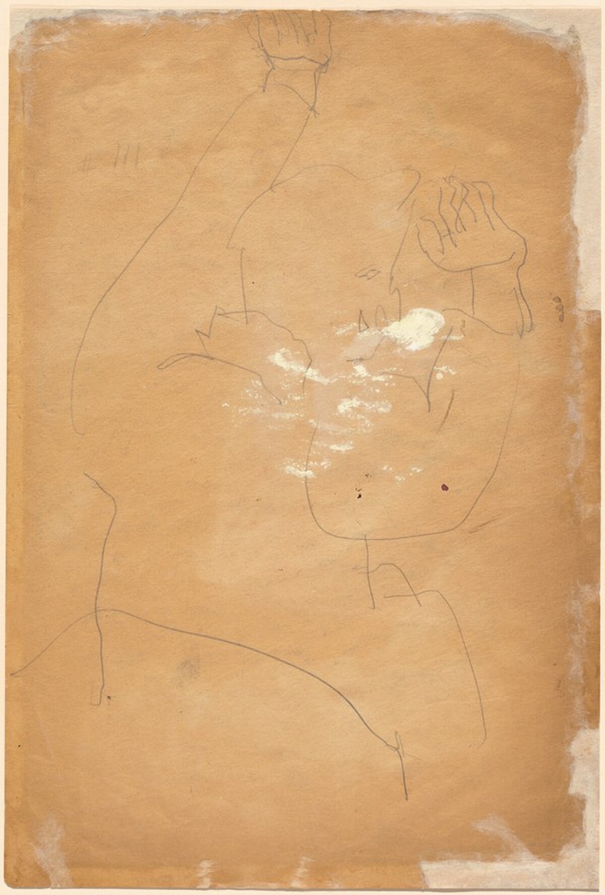 Rear View of a Seated Figure with Arms Raised Above Head [verso] by Mark Rothko