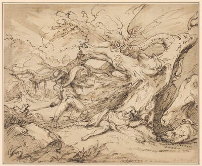 Orlando Rescuing Oliver from the Lion
