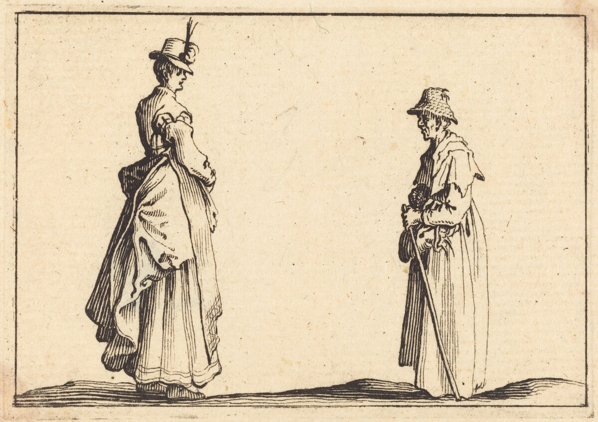 Two Women in Profile by Jacques Callot
