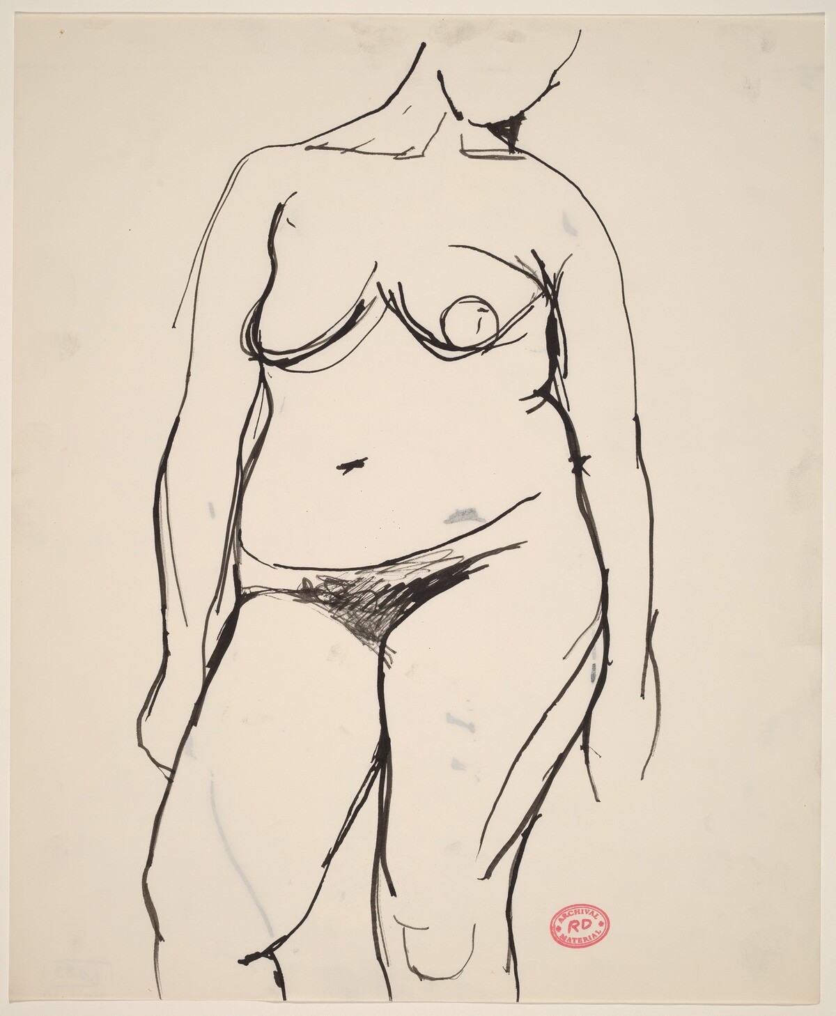 Untitled [standing female nude: forehead to knees] by Richard Diebenkorn
