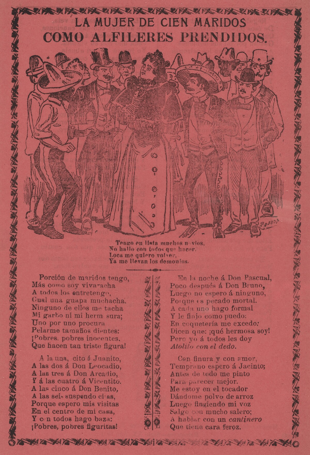 La Mujer de Cien Maridos - Como Alfileres Prendidos by José Guadalupe Posada