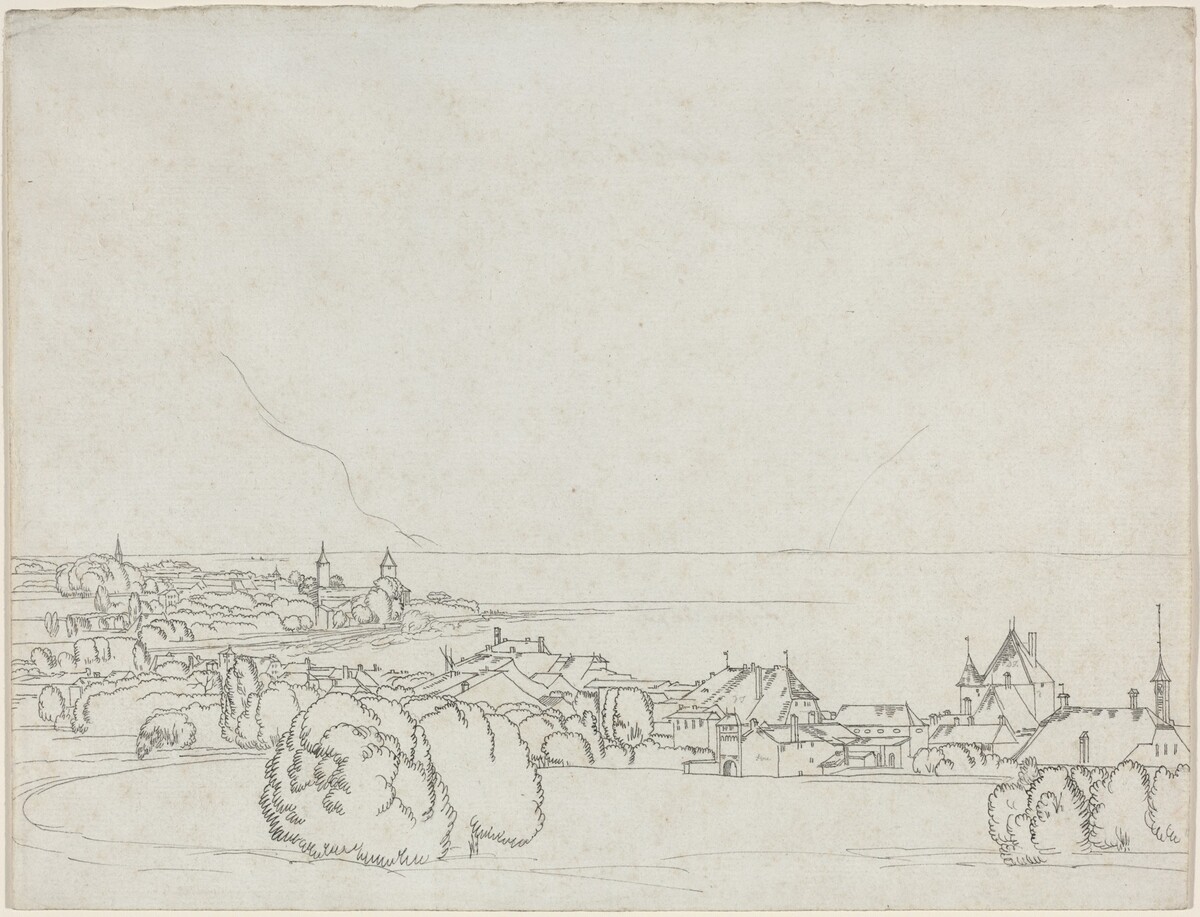 A View of Vevey with La Tour de Peilz in the Distance by Francis Towne