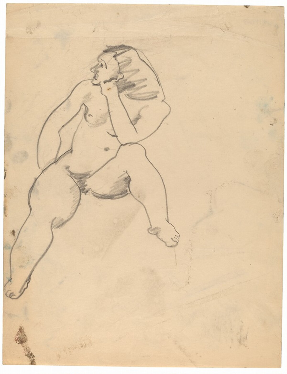Seated Nude Facing Front, Head Turned to the Left by Mark Rothko