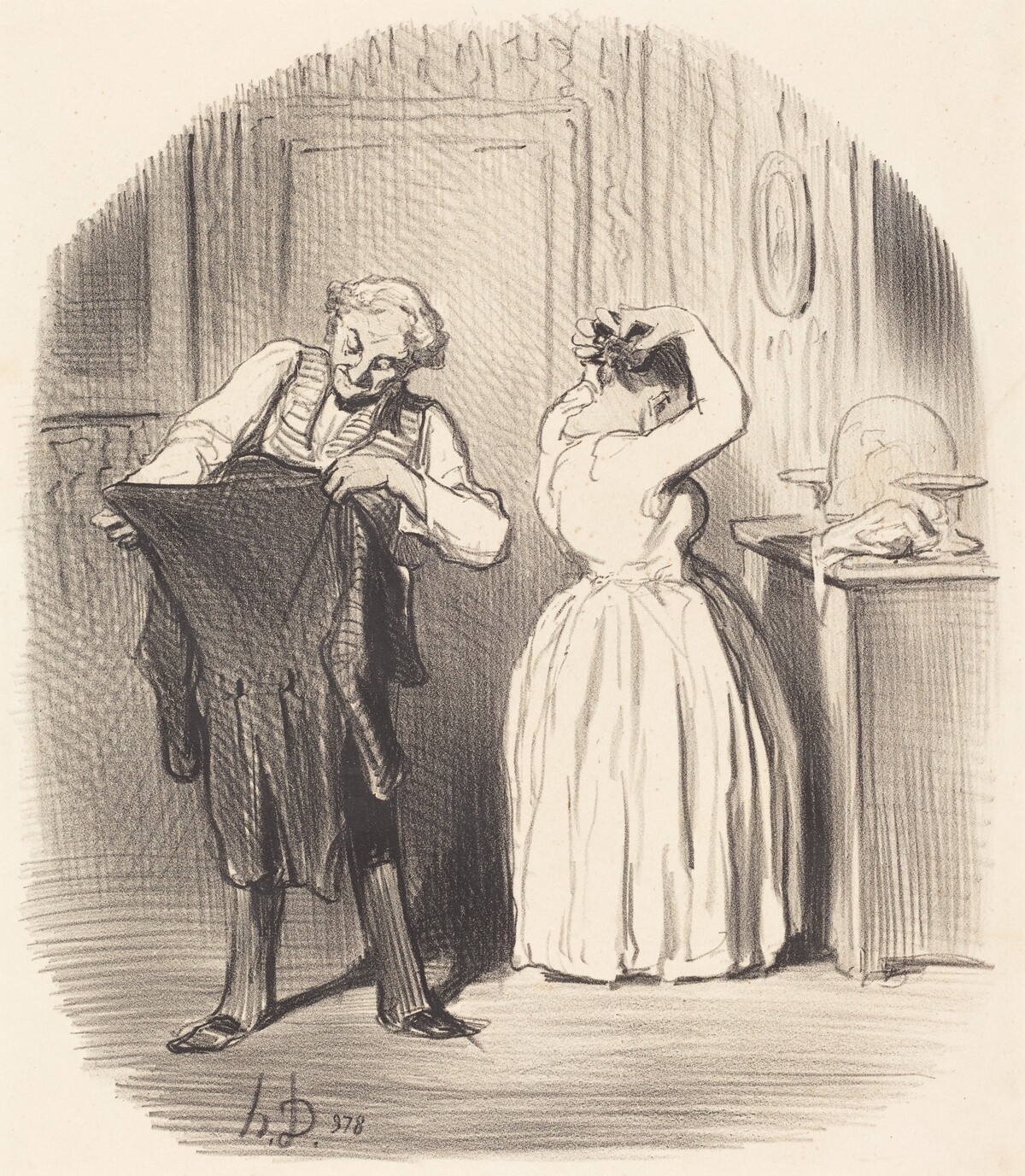 Le Jour ou l'on dine chez Monsieur le Directeur... by Honoré Daumier