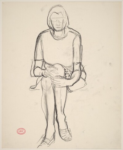 Untitled [seated woman with crossed legs]