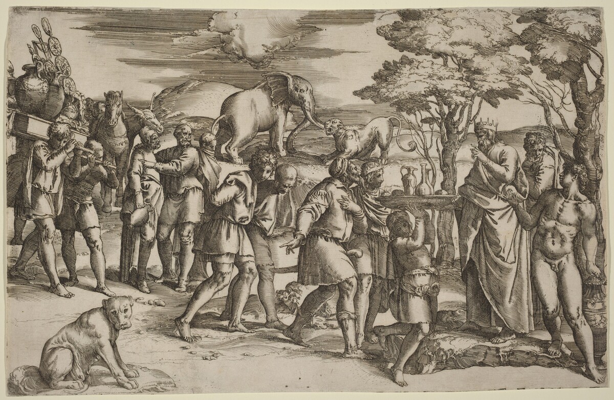 Abraham Paying Tithes to Melchisedek by Battista Franco