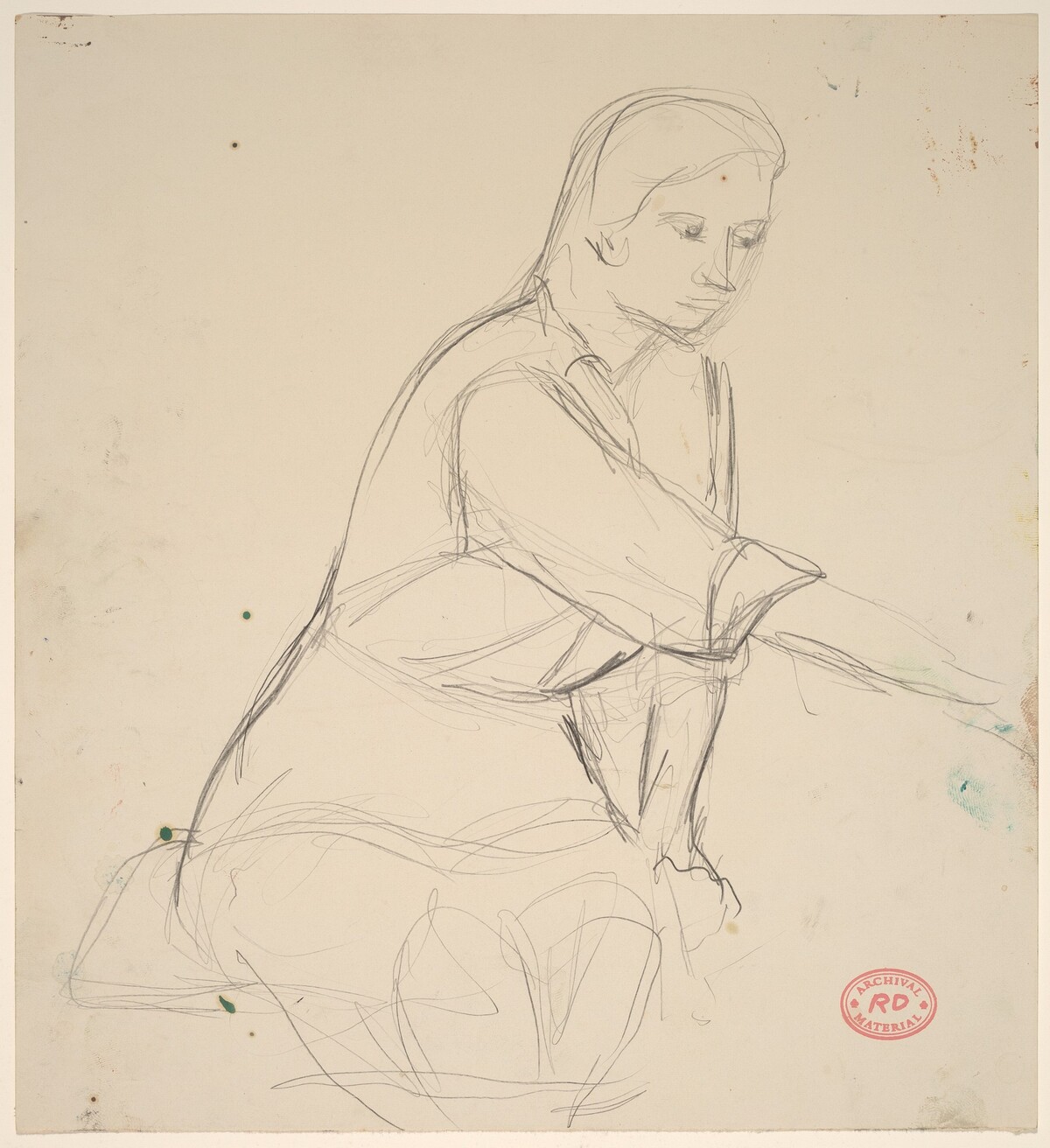 Untitled [seated woman extending right arm] by Richard Diebenkorn