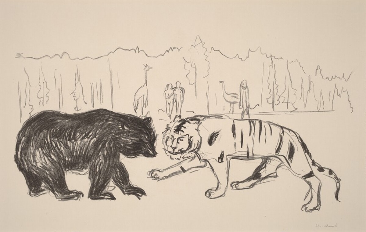Tiger and the Bear by Edvard Munch