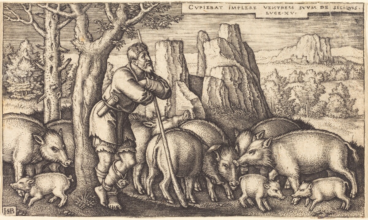 The Prodigal Son Tending the Swine by Sebald Beham