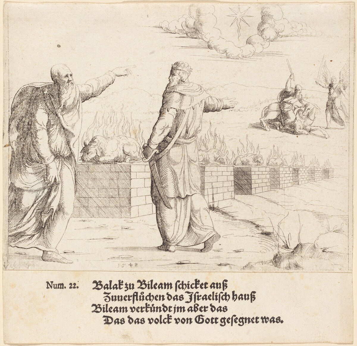Balak's Sacrifice, and Balaam's Prophecy by Augustin Hirschvogel
