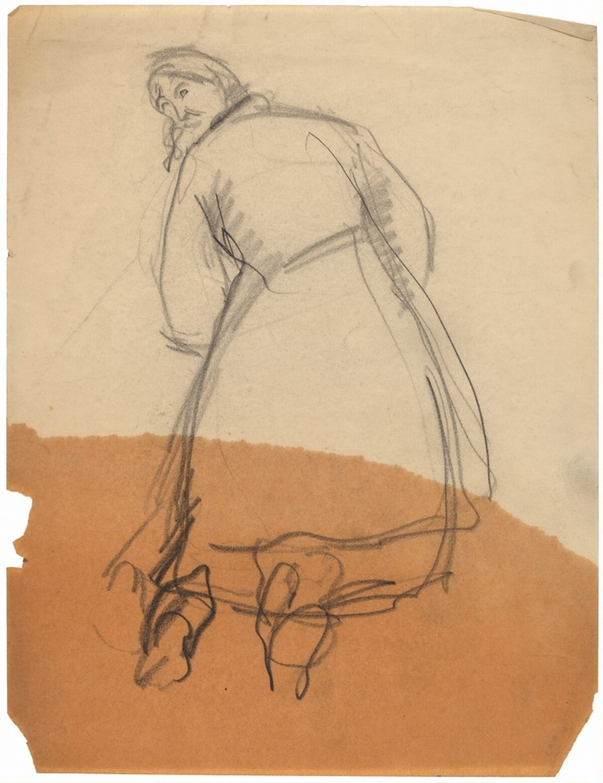 Figure in Coat Seen from Behind, Looking Back to Left by Mark Rothko