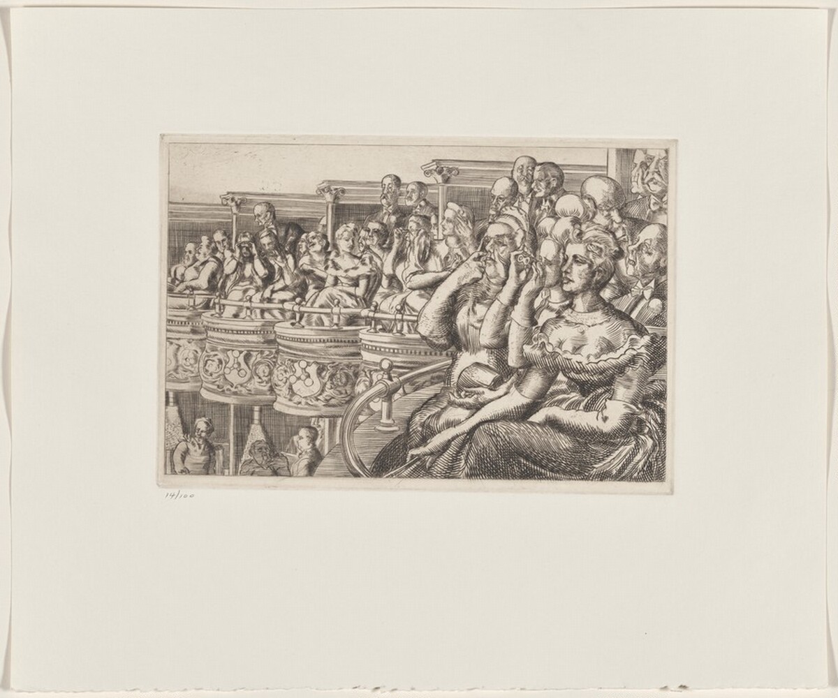 Grand Tier at the Met. by Reginald Marsh