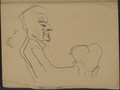 Mann im Profil, re. Rückenfigur (Man in Profile and Head seen from Behind) [p. 23]