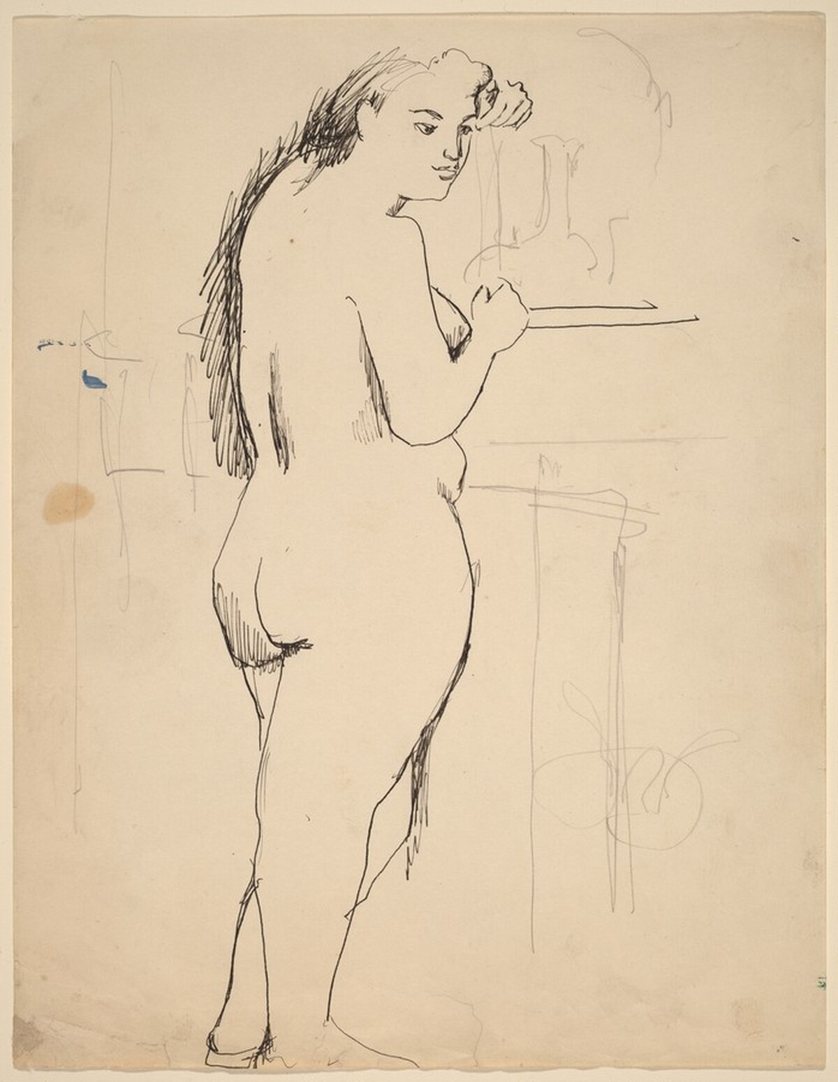 Standing Female Nude, Back Turned, Looking to Right by Mark Rothko