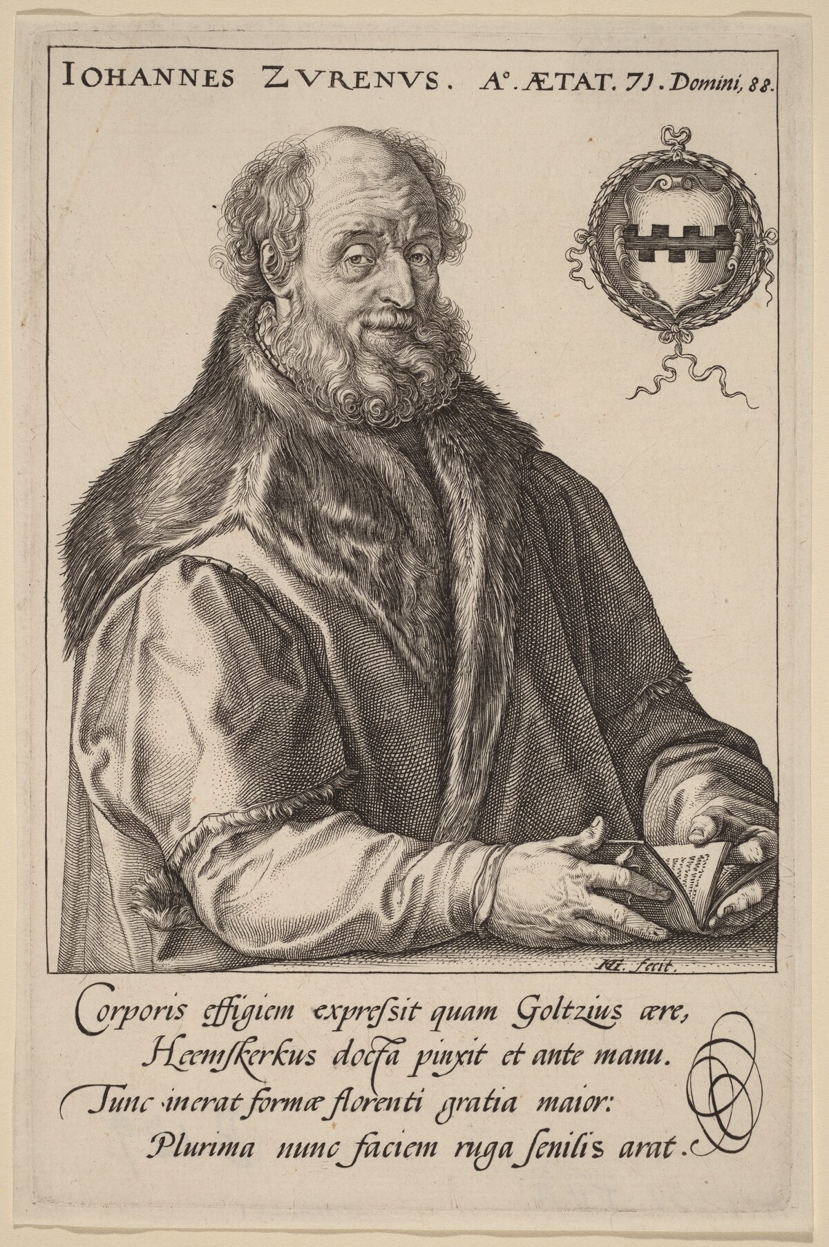 Johannes Zurenus (Jan van Zuren) by Hendrik Goltzius after Maerten van Heemskerck