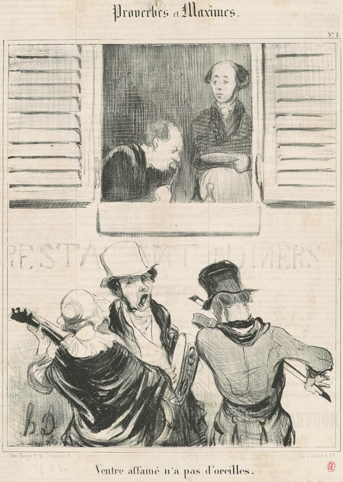 Ventre affamé n'a pas d'orleilles by Honoré Daumier