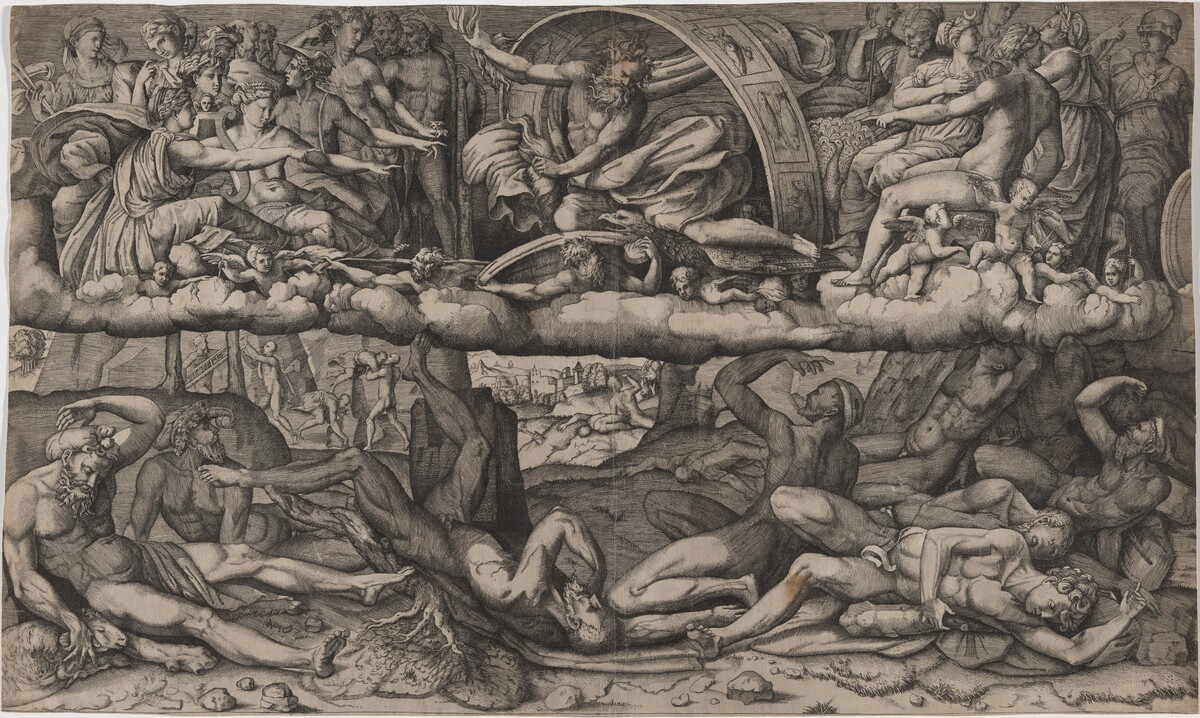 Jupiter Defeating the Giants by attributed to Girolamo Faccioli, after Perino del Vaga