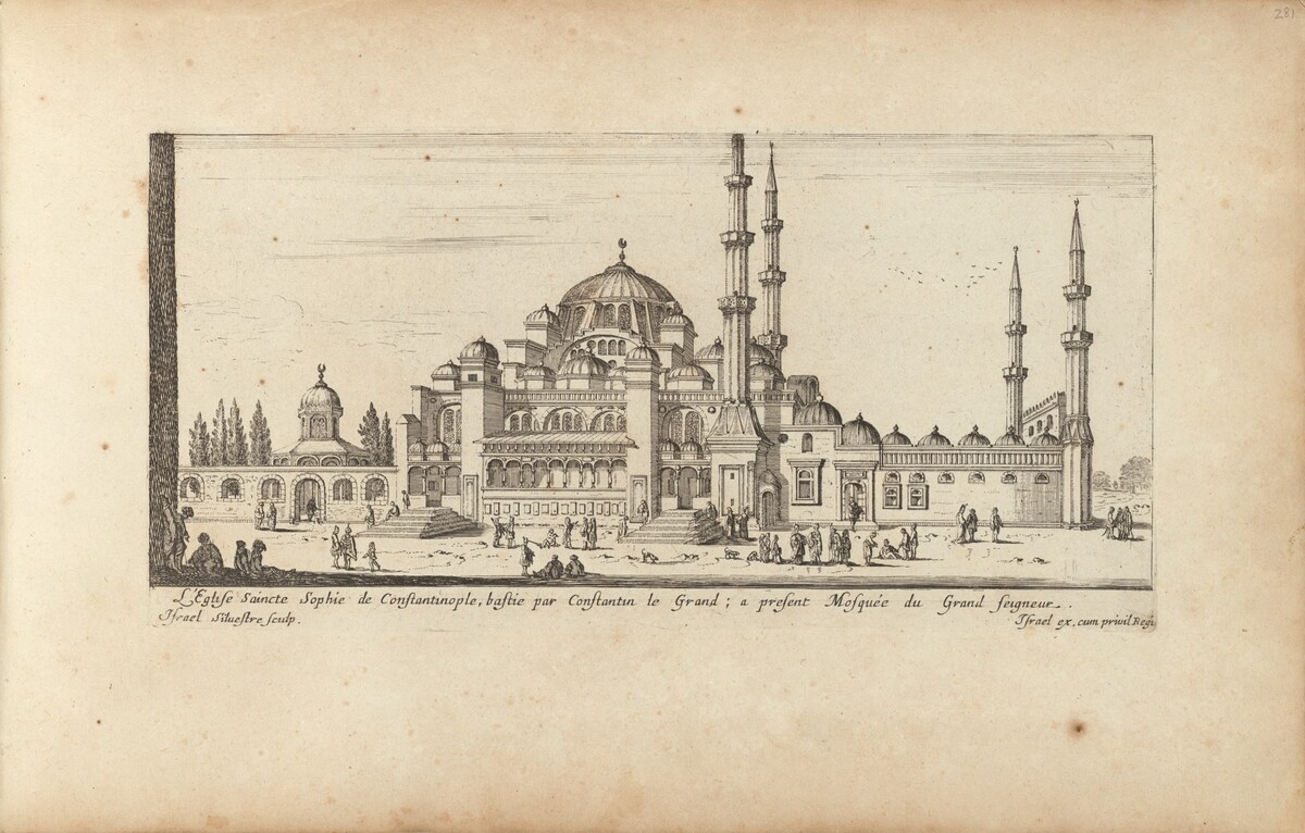 L'Eglise Saincte Sophie de Constantinople, bastie par Constantin le Grand; a present Mosquée du Grand seigneur by Israël Silvestre