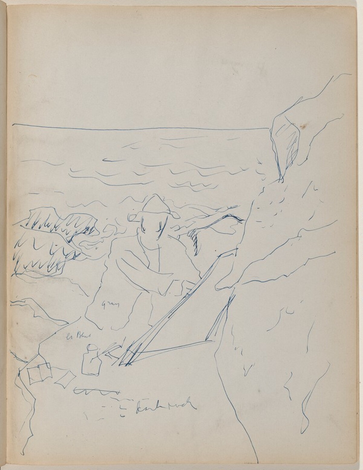 Sally Sketching on the Rocks by Milton Avery