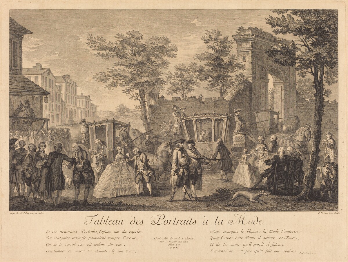 Tableau des portraits a la mode by Pierre-Francois Courtois after Augustin de Saint-Aubin