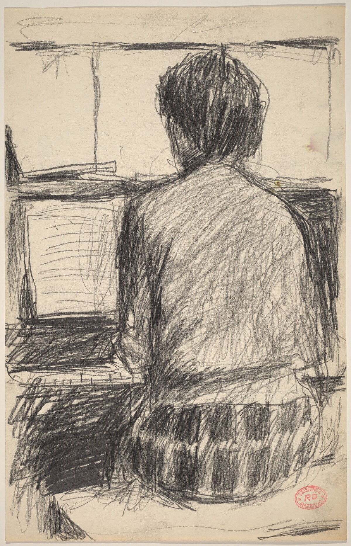 Untitled [woman playing the piano] by Richard Diebenkorn