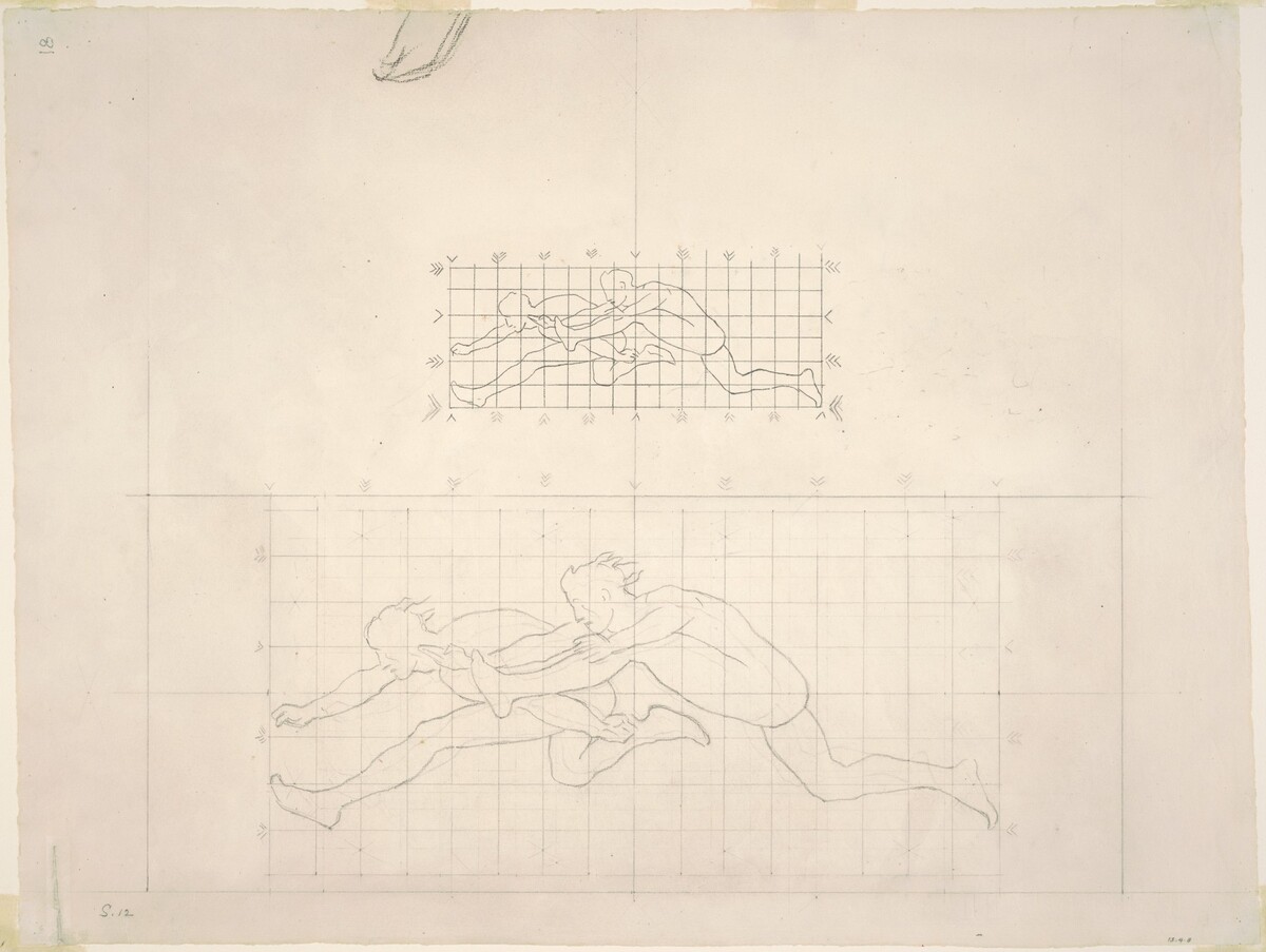 Studies for "Two Classical Male Figures Jumping" by John Singer Sargent