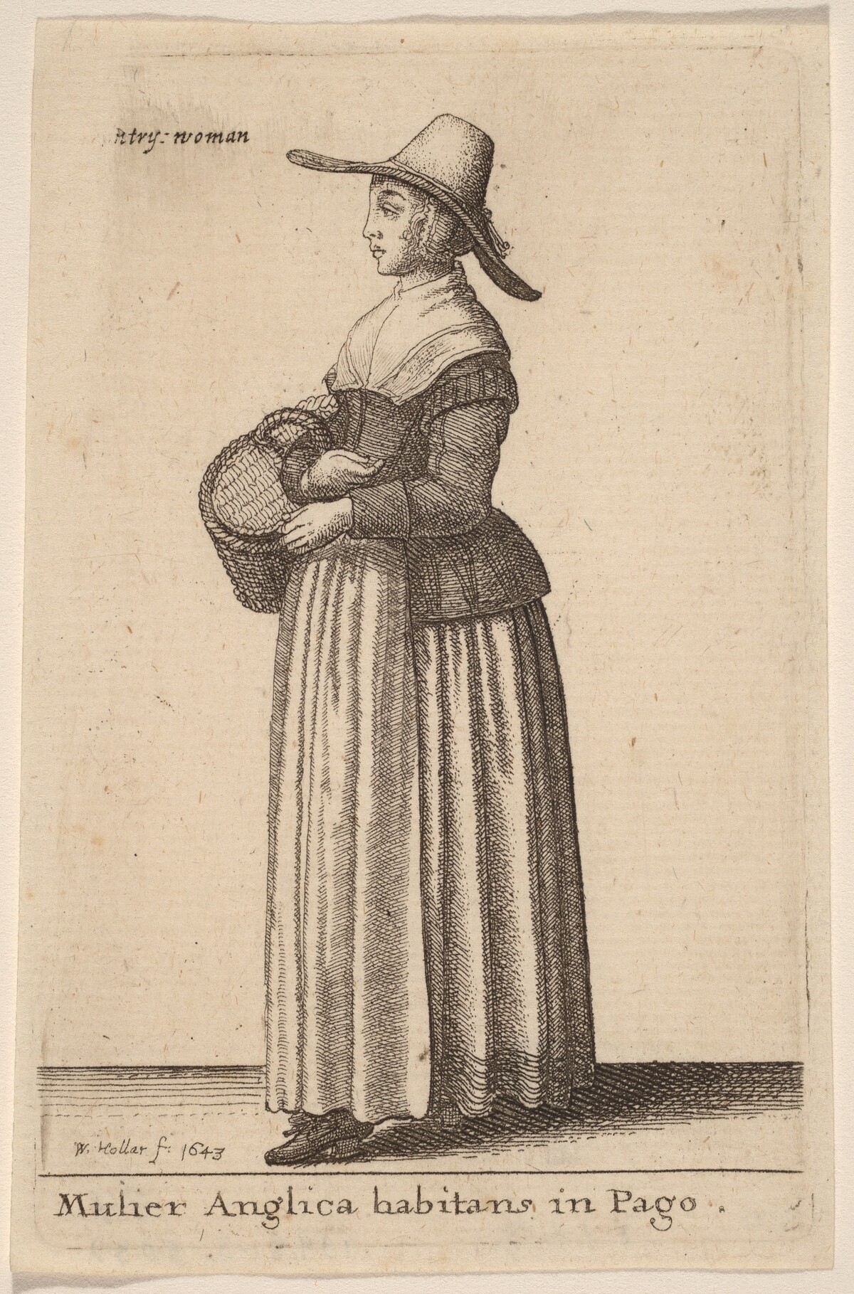 Mulier Anglica Habitans in Pago by Wenceslaus Hollar