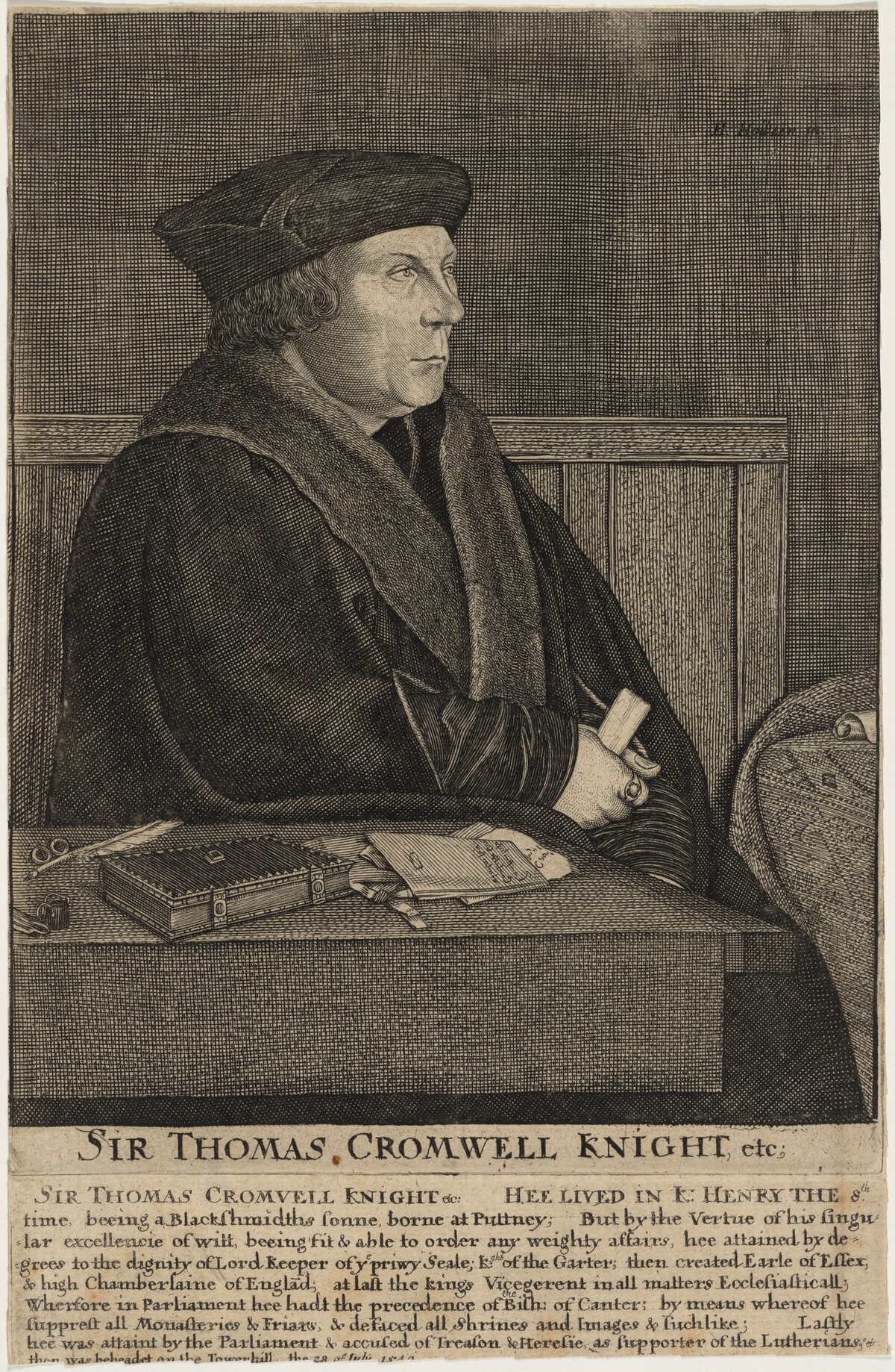 Sir Thomas Cromwell by Wenceslaus Hollar after Hans Holbein the Elder