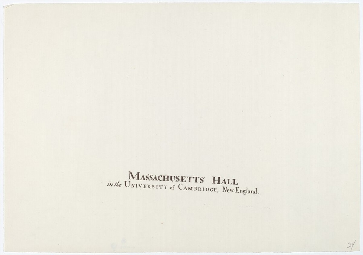 Massachusetts Hall, Harvard College by after Jonathan Fisher