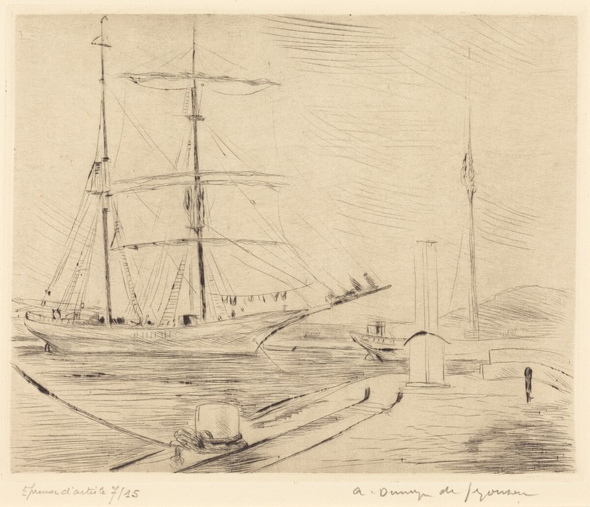 Schooner, Saint-Tropez (Saint-Tropez, la goelette) by André Dunoyer de Segonzac