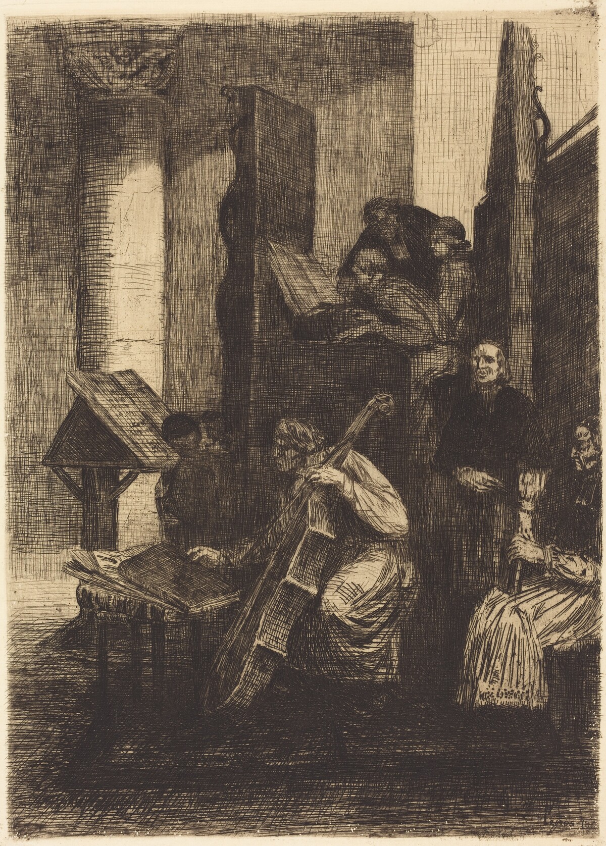 Choir in a Spanish Church (Le choeur d'une eglise espagnole) by Alphonse Legros