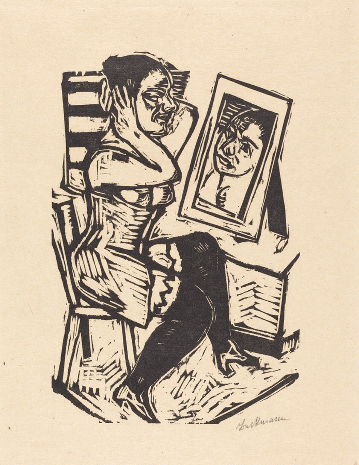 Toilette by Max Beckmann