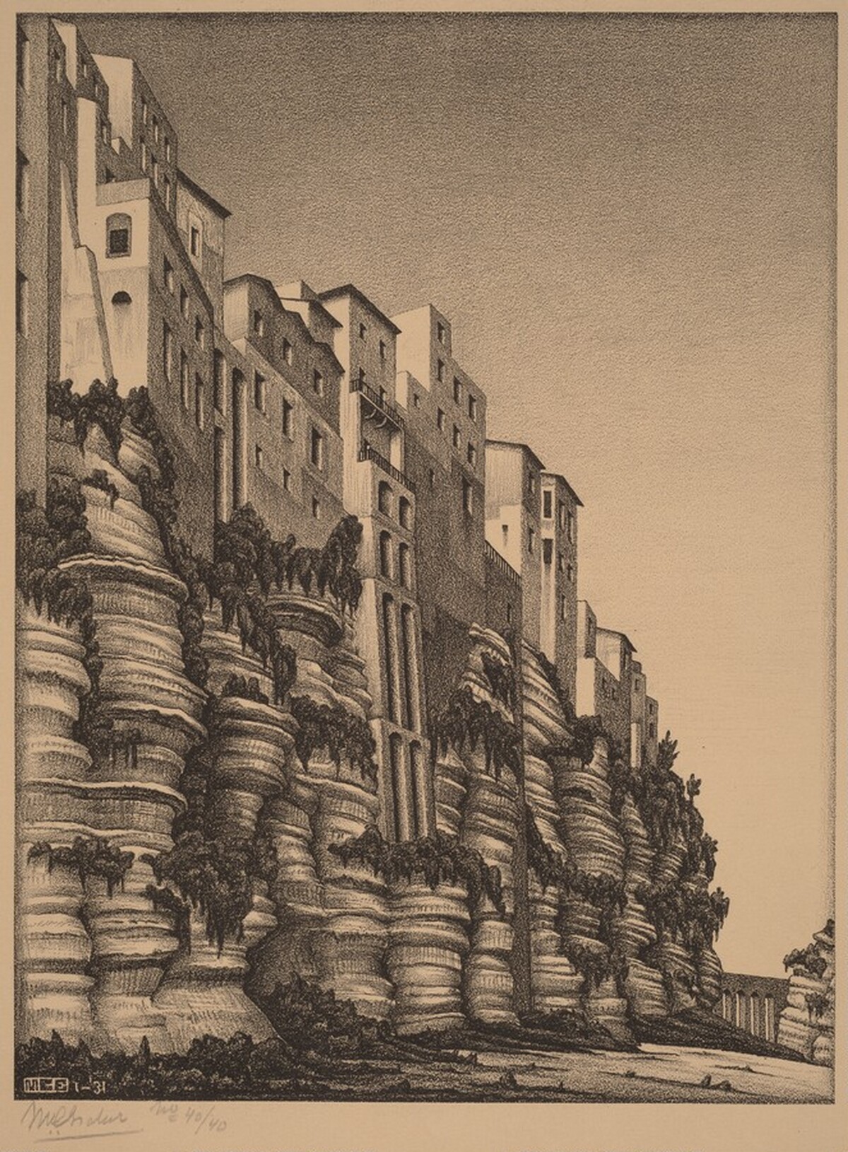 Tropea, Calabria by M.C. Escher