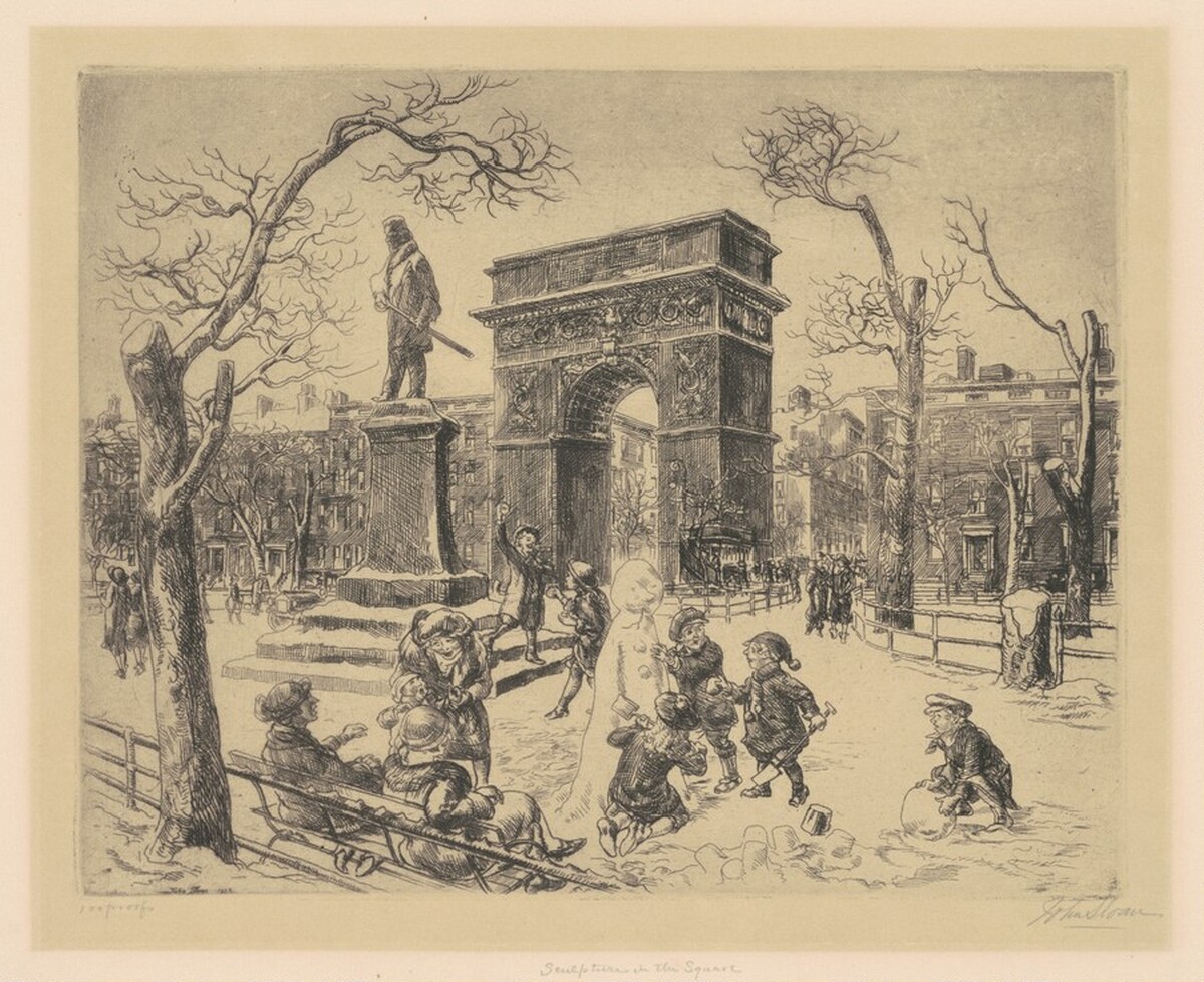 Sculpture in Washington Square by John Sloan
