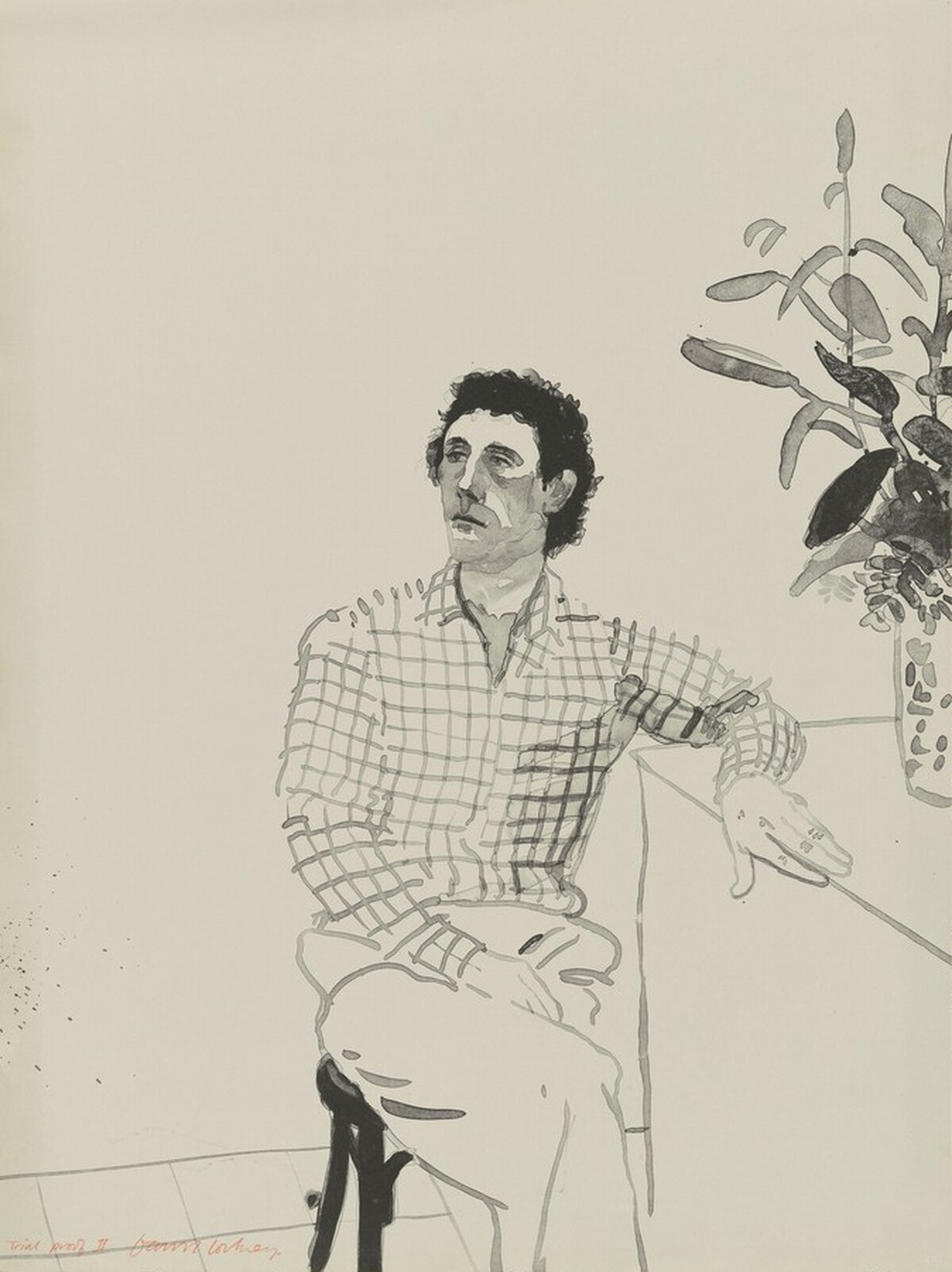 Maurice and the Flowers [trial proof 2] by David Hockney