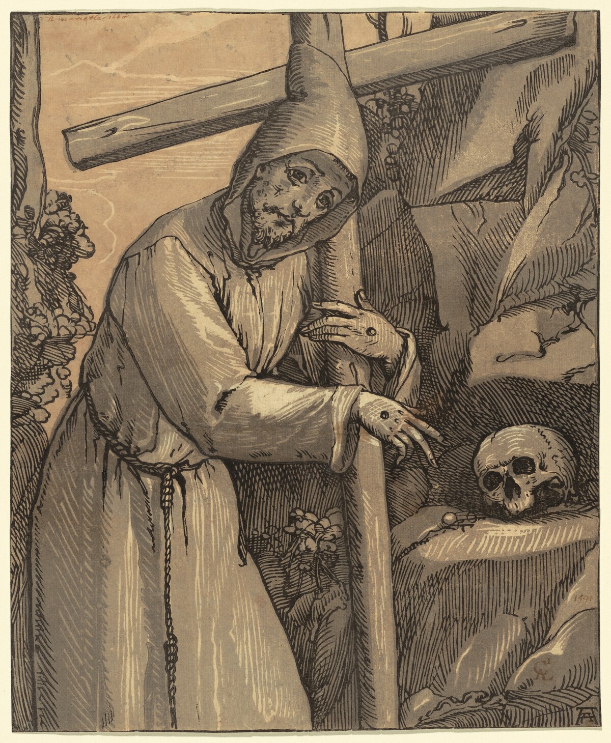 Saint Francis of Assisi by Andrea Andreani, after Alessandro Casolani