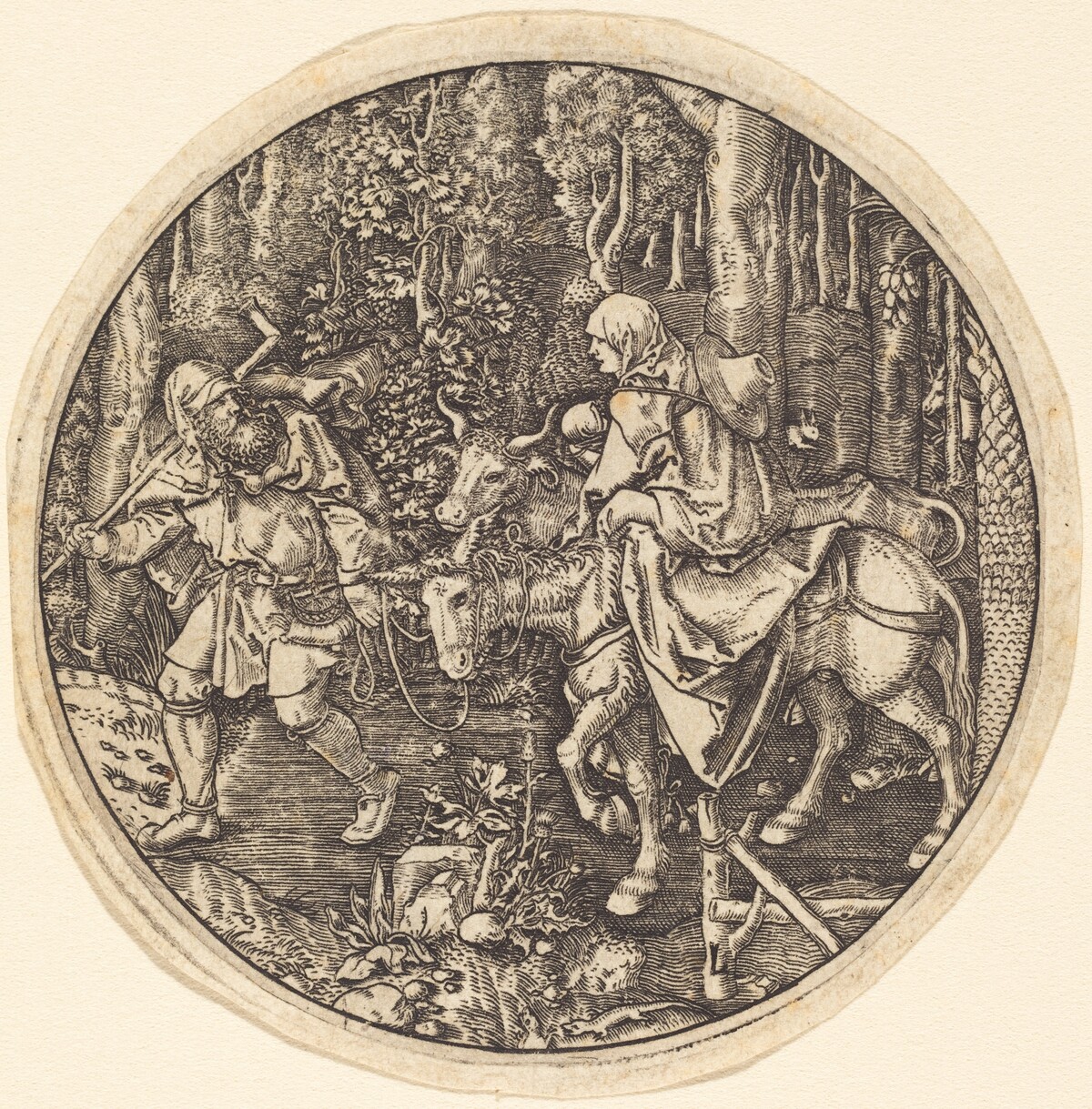 The Flight into Egypt by Master L after Albrecht Dürer