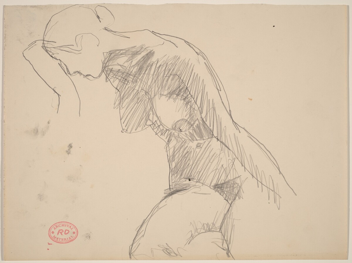 Untitled [seated female nude leaning to her side] by Richard Diebenkorn